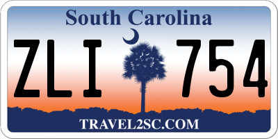 SC license plate ZLI754