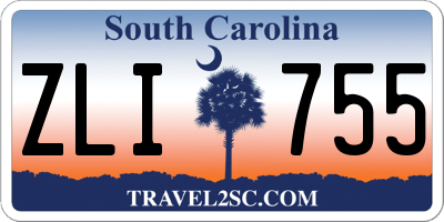SC license plate ZLI755