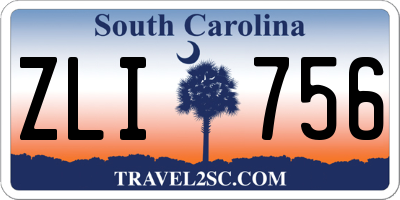 SC license plate ZLI756