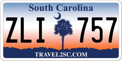 SC license plate ZLI757