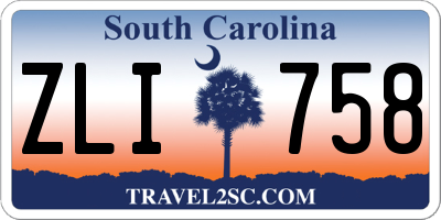 SC license plate ZLI758