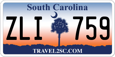 SC license plate ZLI759