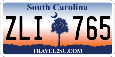 SC license plate ZLI765