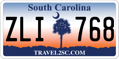 SC license plate ZLI768