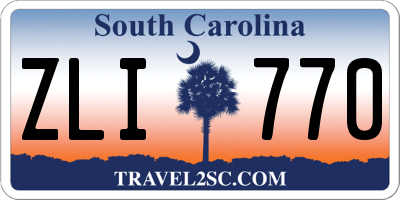 SC license plate ZLI770