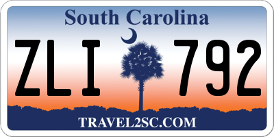SC license plate ZLI792