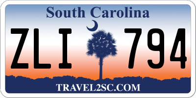 SC license plate ZLI794