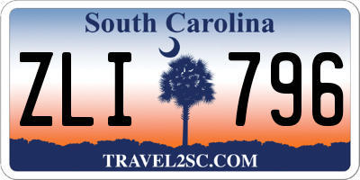 SC license plate ZLI796