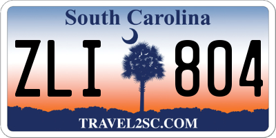SC license plate ZLI804