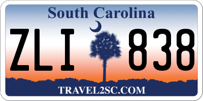 SC license plate ZLI838