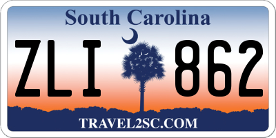 SC license plate ZLI862
