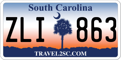 SC license plate ZLI863
