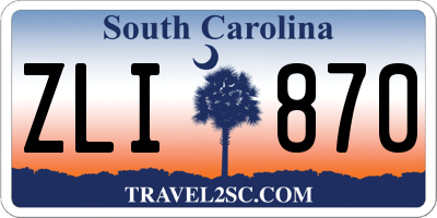 SC license plate ZLI870