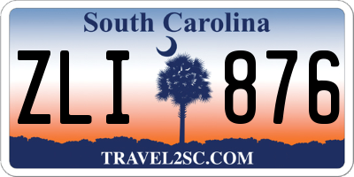 SC license plate ZLI876