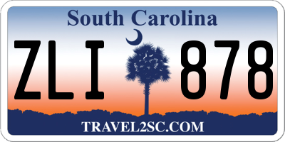 SC license plate ZLI878