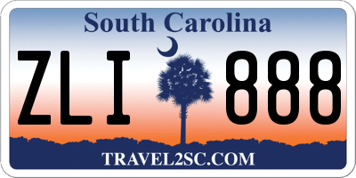 SC license plate ZLI888