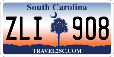 SC license plate ZLI908