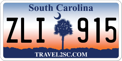 SC license plate ZLI915