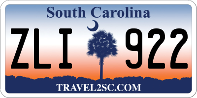 SC license plate ZLI922