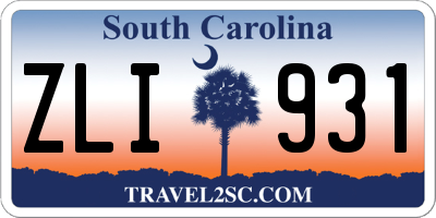 SC license plate ZLI931