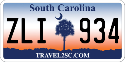 SC license plate ZLI934