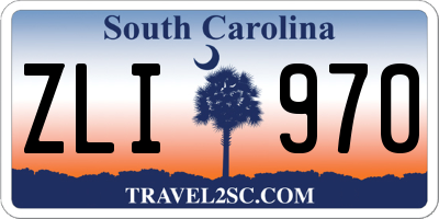 SC license plate ZLI970