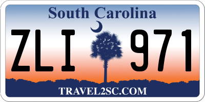 SC license plate ZLI971