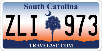 SC license plate ZLI973