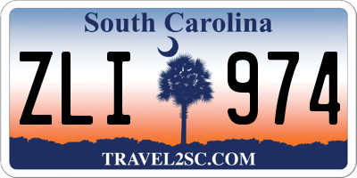SC license plate ZLI974