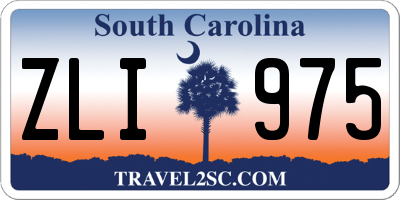 SC license plate ZLI975