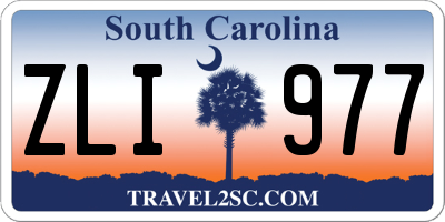 SC license plate ZLI977
