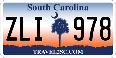 SC license plate ZLI978