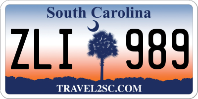 SC license plate ZLI989