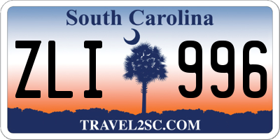 SC license plate ZLI996