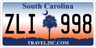 SC license plate ZLI998