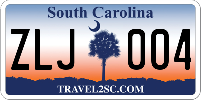 SC license plate ZLJ004