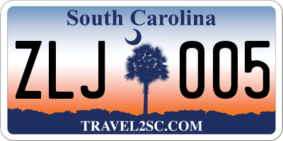 SC license plate ZLJ005