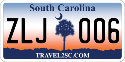 SC license plate ZLJ006