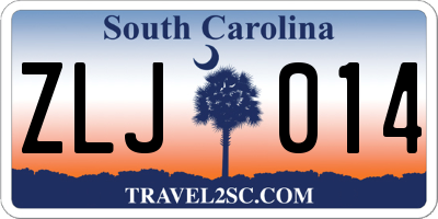 SC license plate ZLJ014