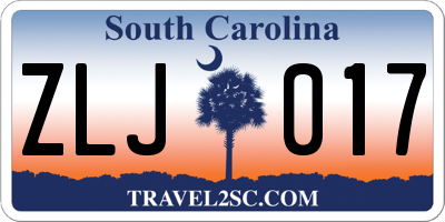 SC license plate ZLJ017