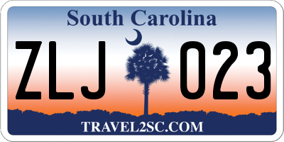 SC license plate ZLJ023