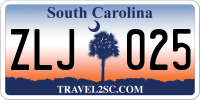 SC license plate ZLJ025