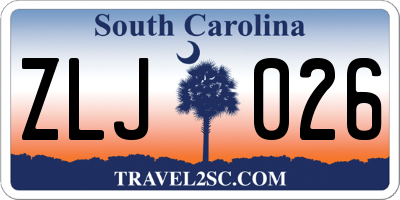SC license plate ZLJ026