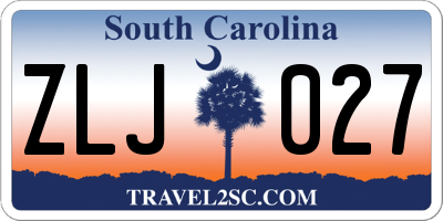 SC license plate ZLJ027