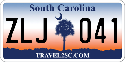 SC license plate ZLJ041