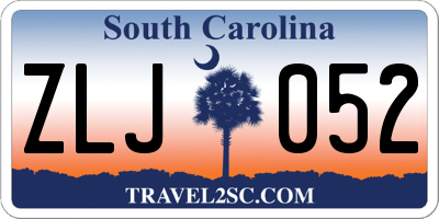 SC license plate ZLJ052
