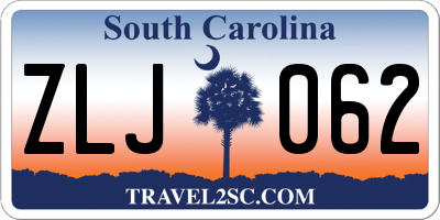 SC license plate ZLJ062