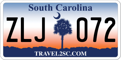 SC license plate ZLJ072