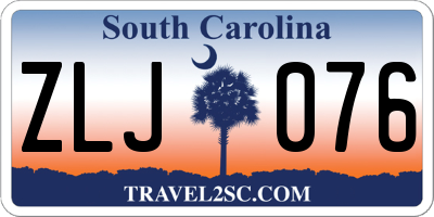 SC license plate ZLJ076