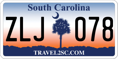 SC license plate ZLJ078